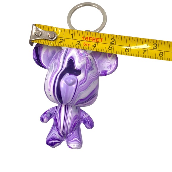 Painting Fluid Purple Art Bear Keychain - Picture 3 of 4